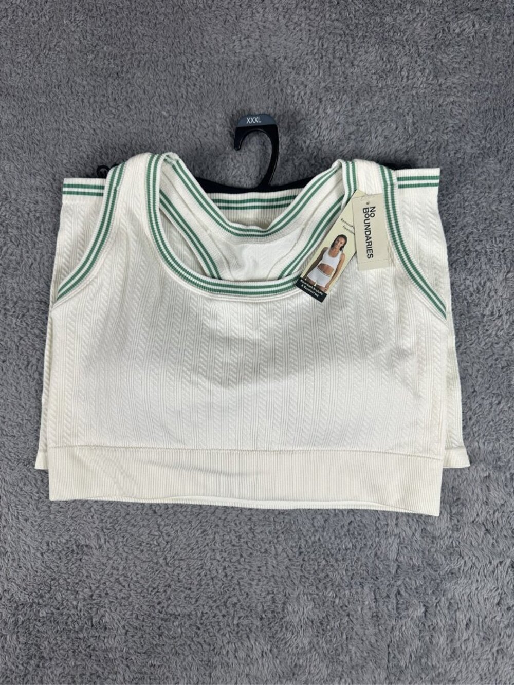 No Boundaries Women's Ribbed Bralette and Boyshort 2-Piece Set Size 3XL